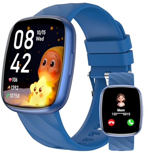 Alutoria Smartwatch Bambini-Orologio Smartwatch Bambino IP68 con 110+ Modalità Sportivo Frequenza Cardiaca Monitor Sonno-Fitness Tracker Smart watch per ragazzi e ragazze Ragazzo Ado 4-14 Anni Blu
