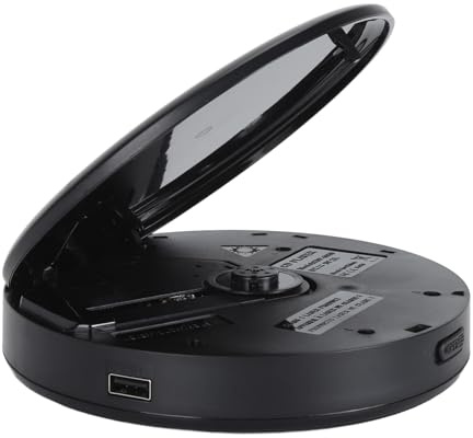 Kelawoly Bärbar CD-spelare, Bluetooth 5.0 Musikspelare med Inbyggt 2000mAh Batteri och Anti-hoppfunktion, Stöd för CD RW MP3 AUX USB för Hemresor Utomhusbruk