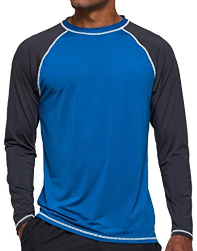 Arcweg Rashguard Homme Manches Longues M-3XL T-Shirt Anti-UV UPF 50+ Sechage Rapide Léger pour Surf Natation Plongée Plage Paon L[EU] Tour de Poitrine: 93-99cm