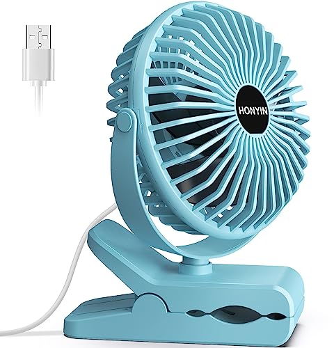 HONYIN Mini Ventilateur à Pince, Rotation°720 Ventilateur de Table avec Clip, Petit ventilateur USB, air puissant et fonctionnement silencieux, pour Maison Table Bureau, Alimenté par USB