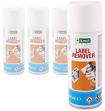 D.RECT Kleberlöser und Etikettenlöser | Etikettenentferner | Klebstoffentferner | Aufkleberentferner | Aufkleber und Klebereste Entferner Sprühdose 400ml | 4 Stück