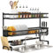 BeCeLe Dish Drying Rack,3 Tier Dish Drainer Rack Large with Cutboard Stand,Utensils Cutlery Drainer,Kitchen Dish Draining Racks Black Over The Sink