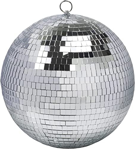 Sfera da discoteca da 30 cm, ideale per feste o DJ effetto luce Natale (30 cm, argento)