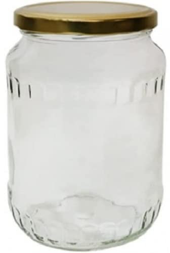 DIAH DO IT AT HOME Glass Jar 720ml withTwist-Off Lid for Jam Pickle Chutney Honey Storage Kitchen (16 x Glass Jar 720ml + Lid)