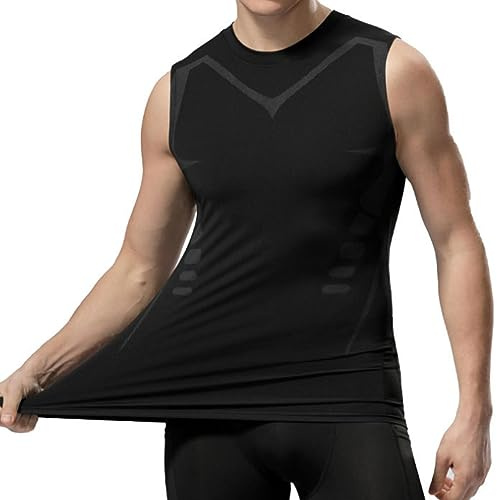 Kasmole Ionic Body Shaping väst, Shapewear Tummy Control kompression smalgörande ärmlösa skjortor, hudvänlig jonisk kroppsformande väst, smal undertröja