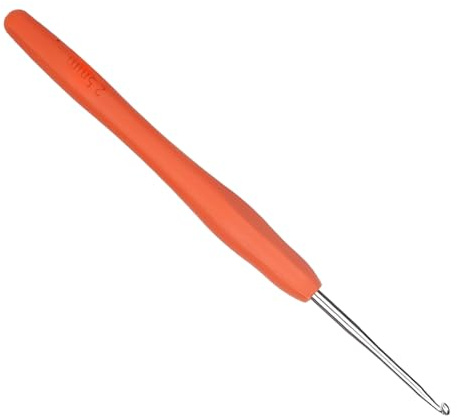 Coopay Crochet Aiguilles 2,5 mm, 1 pièce Multicolore Métal Crochet Aiguille, Crochet Aiguilles Ergonomiques avec Poignée Souple et Crochets en Aluminium de Haute Qualité, Crochet Aiguilles pour Mains
