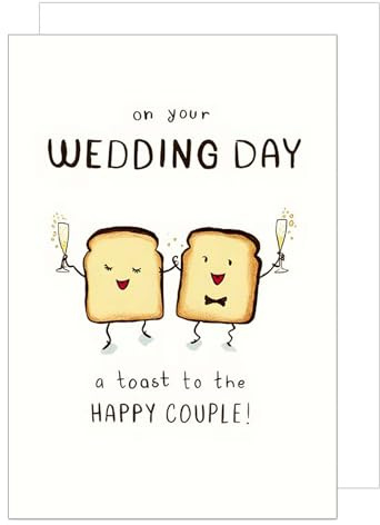 Edition Seidel Premium XXL Maxi Tarjeta de felicitación de boda con sobre, formato DIN A4, tarjeta de felicitación de boda, tarjeta de felicitación de boda Just Married Wedding Day Toast (A4-H487)