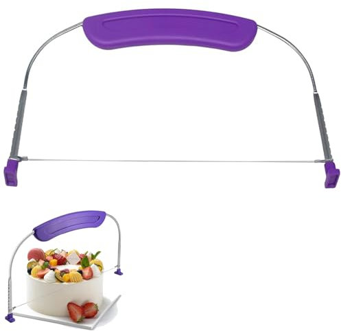 RGEVGER Taglierina e livellatrice per torte, regolabile in filo di acciaio inossidabile, taglierina professionale per torte, strumento regolabile per stratificazione da 28 cm, accessorio da cucina