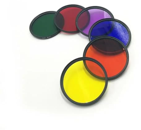 Filtro Polarizzatore, Filtri Fotografici Filtro a colori completo rosso arancione giallo verde viola blu avvitabile 37 40,5 43 46 49 52 55 58 62 67 72 77 82 mm(46mm,Blue)