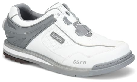 Dexter Mens SST 6 Hybrid BOA Bowling Shoes Right Hand - White/Grey 11 1/2 | Right Hand Bowlers Only | On Shoe S8, H5, H2, UB | in Box S6 Sole and H7 Heel