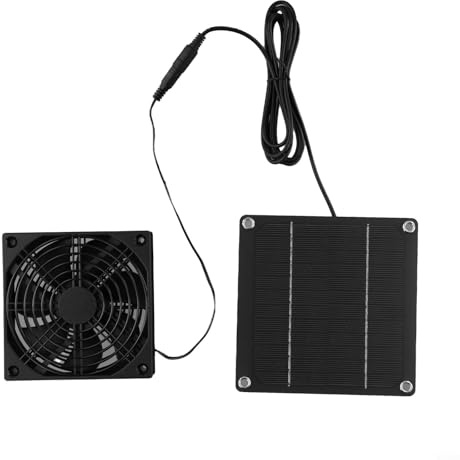 Ventilador de ventilación solar de 50 W con panel solar monocristalino para invernadero, casa de aves de corral, refrigeración del ático, ventilación de perrera, circulación de aire de gallinero,