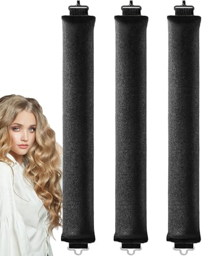 HUVZOR 3 Pezzi Bigodini Senza Calore, Morbido Bigodino Lungo per Boccoli Overnight, DIY Bigodino Fascia Capelli per Tutti i Tipi di Capelli Corti Lisci o Ricci