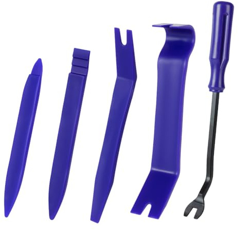 flintronic 5PCS Trim Removal Tool, Car Trim Removal kit, Tool Kits for Car Radio Door Dashboard Install, Plastic Pry tool, Automotive Panel Dash nterior Accessories, Repair Mechanic Bar Scraper (A)