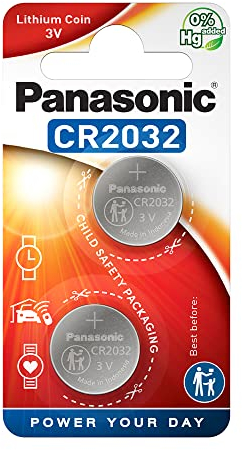 Panasonic CR2032 Lithium Knopfzelle, 3V, 12 Packungen (24Stück)