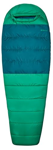 Marmot Lost Coast 30 Long, Mumienschlafsack für Erwachsene, Entendaunen mit über 600er Bauschkraft, leicht und warm, leicht zu packen, 198 cm, geeignet bis -21 °C, Clover/Dark Jungle, 198 cm