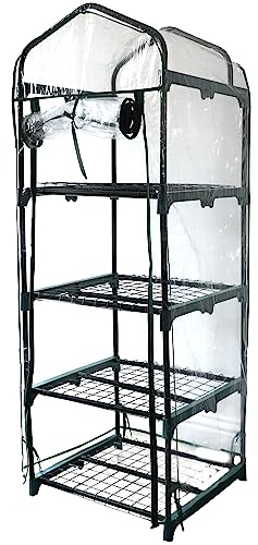 DIVCHI Serre à 4 étages pour une utilisation en intérieur et en extérieur | Cadre en acier durable | Housse en PVC transparent | Idéale pour cultiver des légumes, des fleurs, des herbes et des semis
