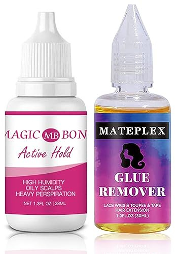 Lace Wig Glue and Remover Set - Strong Hold Invisible Bonding Adhesive for Wigs - Waterproof Latex-Free and Oil-Resistant