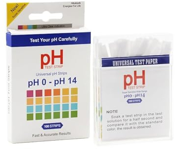 Yanzeo 100pcs pH-Teststreifen Kit, Universelle Anwendung (pH 0-14), Testen von pH für Speichel, Seife, Urin, Flüssigkeiten, Wasser, Labor