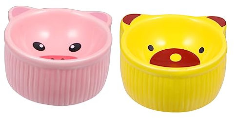 BESPORTBLE 2stücke Niedlicher Keramik Hamster Futternapf Cartoon Design rutschfest Für Kleine Haustiere Wie Hamster Mäuse Meerschweinchen Und Vögel Hygienisch Und Leicht Zu Reinigen
