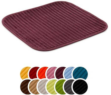 liebling Badteppich mit Anti-Rutsch-Beschichtung aus PVC Noppen, Cord-Optik, 100% Polyester, Serie Potsdam, 50 x 70 cm, 30 Grad waschbar, Fußbodenheizung geeignet, Farbe: Brombeere
