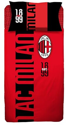 hermet Milan, Set Lenzuola Letto Singolo In Cotone, Completo Letto Una Piazza, 100% Cotone, Lenzuolo sopra + Lenzuolo Con Angoli + Federa, Prodotto Ufficiale