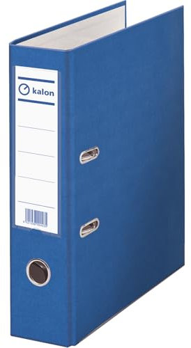 Ordner mit 2 Ringen Q Kalon - A4+ (29x35 cm), breite Rückenstärke 7 cm, individuell anpassbarer Kartenhalterung, Kapazität 520 Blätter, sanfter Öffnungshebel, kratz- und stoßfeste Beschichtung - Blau