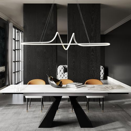 EMBRING Lampadari LED per Isola Cucina, Lampadario Moderno per Sala da Pranzo, Lampadario LED Dimmabile, Altezza Regolabile Applique a Sospensione Moderna con Design Contemporaneo