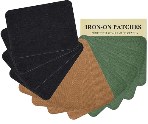 12 Pieces Premium Quality Fabric Iron-on Patches, Strong Glue, 100% Cotton Repair Decorating Kit, Size 3 x 4-1/4 (7.5 cm x 10.5 cm) Mix Style 3