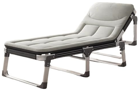 Letto Pieghevole Portatile con Materasso in Cotone PP per Adulti, Comodo Regolazione A Cinque velocità con Poggiatesta Brandina Sedia da Spiaggia Reclinabile Versatile per Ospiti(Multi-Colored)