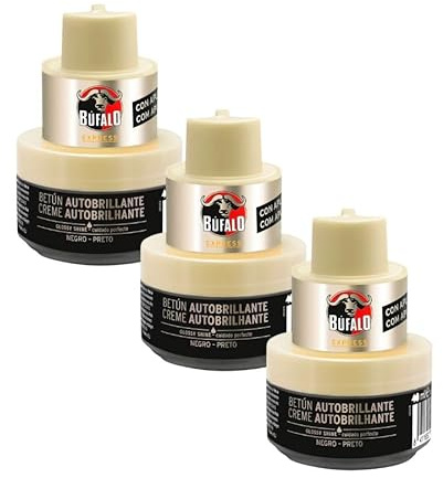 BÚFALO Crema con aplicador para zapatos negros Bufalo, 40 ml, 3 unidades