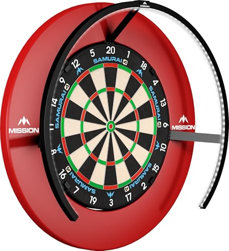 Mission Darts TOR270 Torus 270 | Système d'éclairage LED pour cible de fléchettes avec zone d'accès facile pour un jeu illimité Noir sablé (Sand Blasted Black, USB)