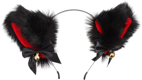 ELAYARD Diadema Orejas de Gato Peluche Cómodo y Ligero con Campana Dorada para Fiesta y Cosplay Accesorio Anime para Niñas y Adultos