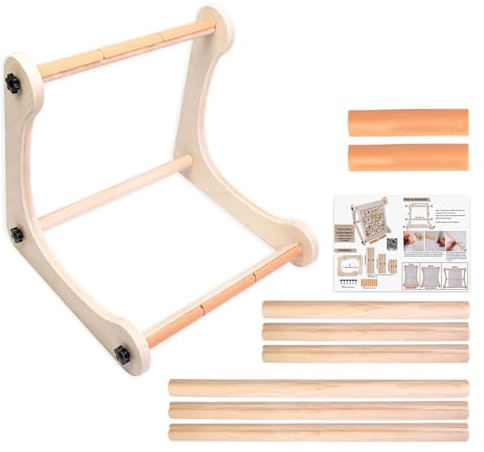 Support de cerceau de broderie, outil d'affichage de cadre, cadre de broderie avec design en bois réglable, support de cerceau avec construction portable, accessoires d'artisanat, pour le travail de m