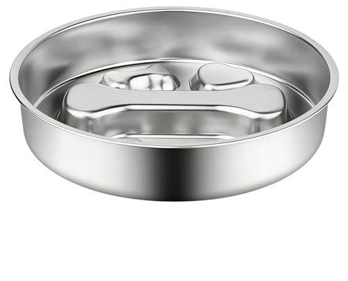 Slow Feeding Bowl 500 ml Stainless Steel Bowl with Non-Slip Base