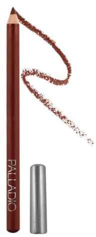 Palladio Lip Liner Pencil, Wooden, Firm yet Smooth, Contour and Line with Ease, Perfectly Outlined Lips, Comfortable, Hydrating, Moisturizing, Rich Pigmented Color, Long Lasting, Walnut