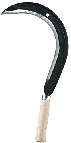 Leborgne, Faucille à Herbe, Lame coudée de 42 cm en Acier forgé et trempé, avec protège-Lame, Couleur Noire, idéale pour Le Jardinage et l'entretien des espaces Verts, Outil Robuste et Durable