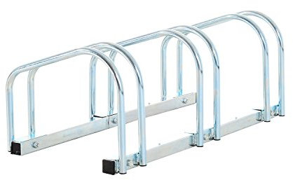HOMCOM Soporte para Aparcar 3 Bicicletas Aparcamiento 3 Bicicletas para Suelo y Pared Garaje Almacenamiento Acero 70,5x33x27cm Plata