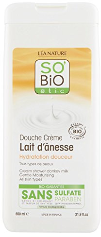 SO'BiO étic Douche Crème Lait d'Ânesse Bio 650 ml - Lot de 2