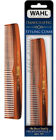Wahl Beard, Mustache, & Hair Styling Comb for Men's Grooming - Handcrafted & Hand Cut with Cellulose Acetate - Smooth, Rounded Tapered Teeth - Model 3328