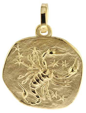 trendor Sternzeichen-Anhänger Skorpion 333 Gold 16 mm Anhänger Tierkreiszeichen für Damen, Herren und Kinder, Echtgold, 08725-11