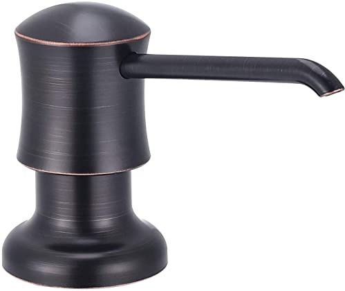 SAMODRA Sink Soap Dispenser for Kitchen Oil Rubbed Bronze Dish Lotion Dispenser 12 OZ Bottle Built in Design Refill from The Top
