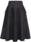Damen Lang Vintage Elegant Plaid Winterrock - Warm Elastische Taille A-Linie Röcke Casual Hohe Taille Midi Rock - Black S