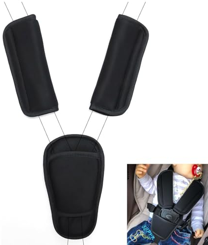 Baby Schulterpolster Set, 3 Stück Set Pads Gurtpolster, Kinderwagen Sicherheitsgurt Abdeckungen, Gurtpolster für Baby Kindersitze, für Neugeborene Säuglinge Kinder, Seat Belt Kissen für Kinderwagen