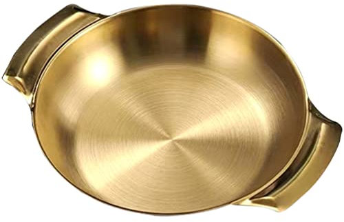 TJLVYCNB Padella for Paella Padella for Cucina Spagnola in Acciaio Inossidabile Lucido Padella for Wok Pentola for Frutti di Mare for Ristorante di Casa 20 cm (Size : 26X20X4CM)