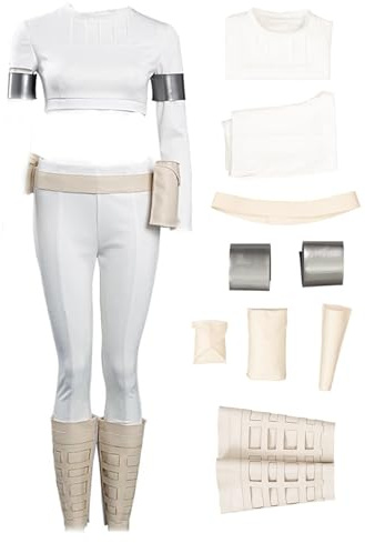 Costume de cosplay pour femme adulte avec chemise, pantalon, ceinture, blanc, X-Small