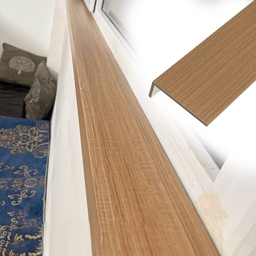 EXCLURA Fensterbank Innen Fensterbankverkleidungen mit Holzmaserung in Sondergröße, Fensterbankabdeckung für Fliesenoberfläche, Innenfensterbankabdeckung für Wohnzimmer(L-50cm/19.7in,W-10cm/3.9in)