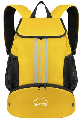 ONTYZZ Mochila de Fútbol con Zapatillero Impermeable Multifuncional para Baloncesto, Balonmano, Voleibol, Playa, Piscina, Yoga, Baile, Gimnasio y Bolsa de Cuerdas