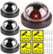 GOMETY 4 Stück Runden Dummy Kamera mit Rot Blinkender LED, Attrappe Kamera Dummy Überwachungskamera Täuschend echte Fake Security Camera, Fake Dome Camera für Büro und Zuhause Überwachung (Schwarz)