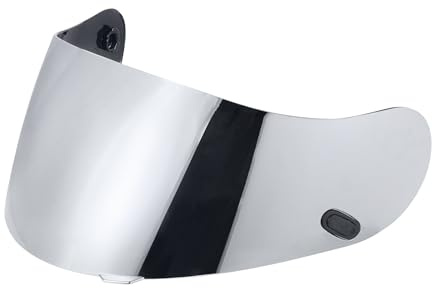 Motorradhelm Visier für HJ-09 CL-15 CL-17 CL-16 CL-SP AC-12 FS-10 CS-R1 IS-16 CS-R2 Integralhelm,Motorrad Windschutz Helm Objektiv,Helm Visier mit Anti-Beschlag-Nagelbefestigung (Silber)