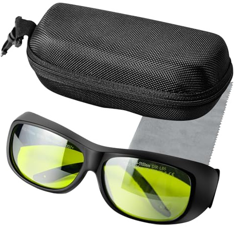 TRQWH Gafas de seguridad láser OD7+ 800 nm-1100 nm, gafas profesionales de protección ocular con CE FDA para soldadura láser/corte láser/limpieza láser/marcado láser